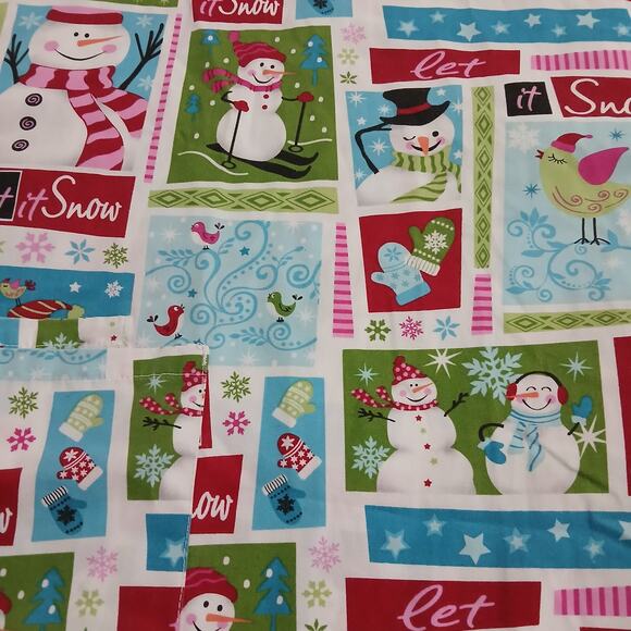 SB Scrubs Large SNOWMEN Scrub Top Poly/Cotton Blend Christmas Holiday Season - Picture 4 of 10